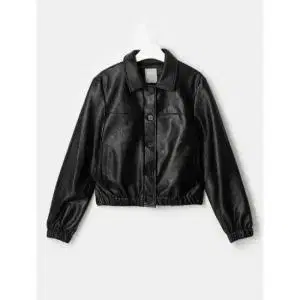 Eight Seconds Black Leather Banded Jacket / Leather Jacket