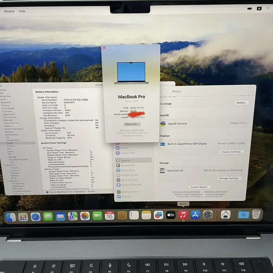 2021 맥북프로 m1pro 16gb 1TB mk193kh/a