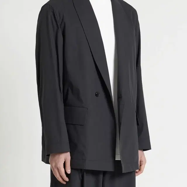 유스 shawl collar jacket black