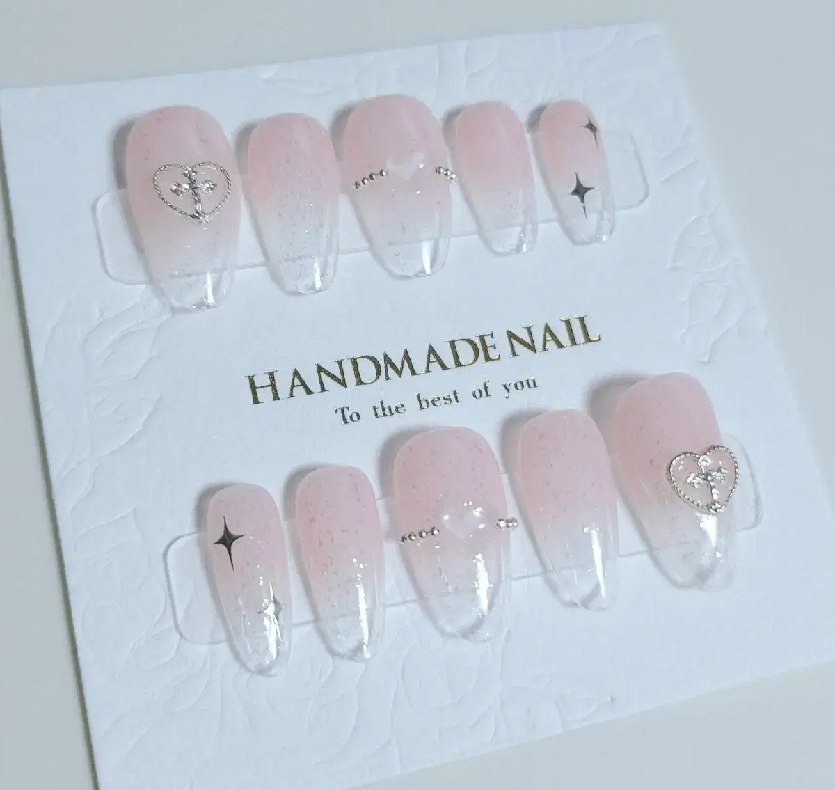 Handmade transparent heart nail (can be made!)