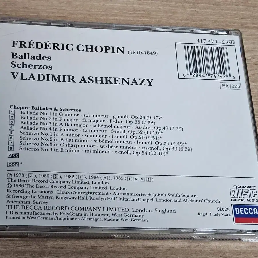 Chopin: Ballades Scherzos Vladimir Ashke