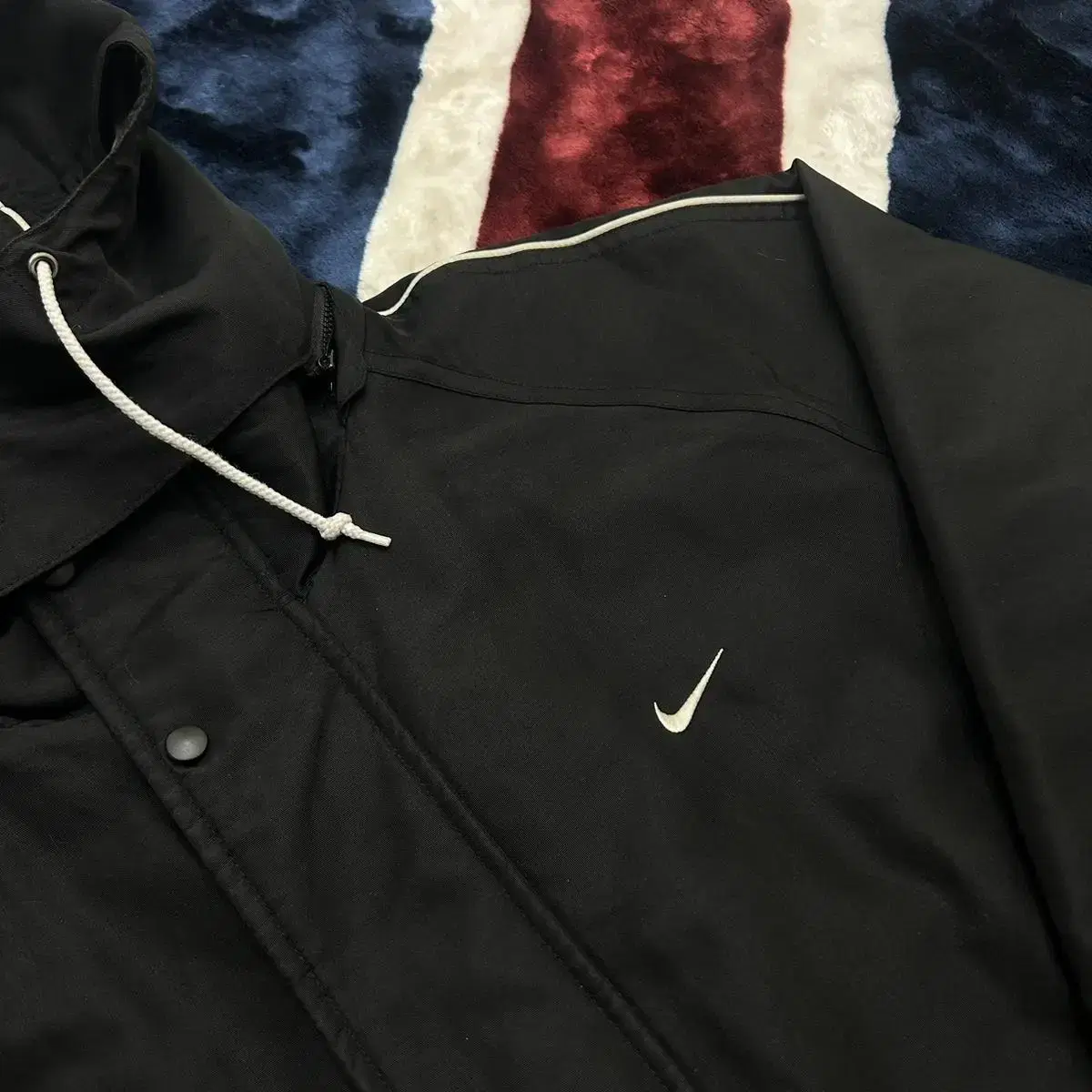 [2XL]Nike 90s Swoosh Nubuck Windbreaker Jacket/Black