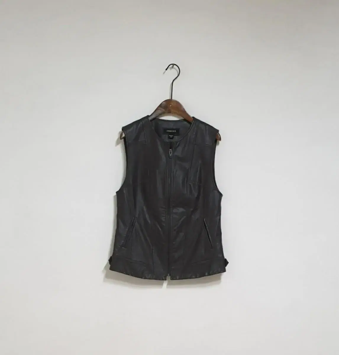 Faux leather vest