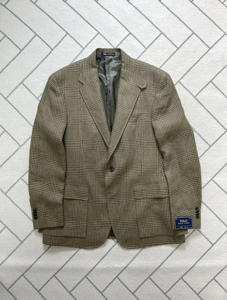 (New/42R) Polo Linen Silk Glencheck RL67 Jacket