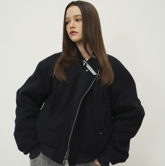 Oblique Bomber Jacket _ Navy[L사이즈] 판매중!