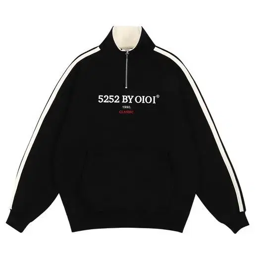 OiOi CLASSIC LOGO HALF ZIPUP_black