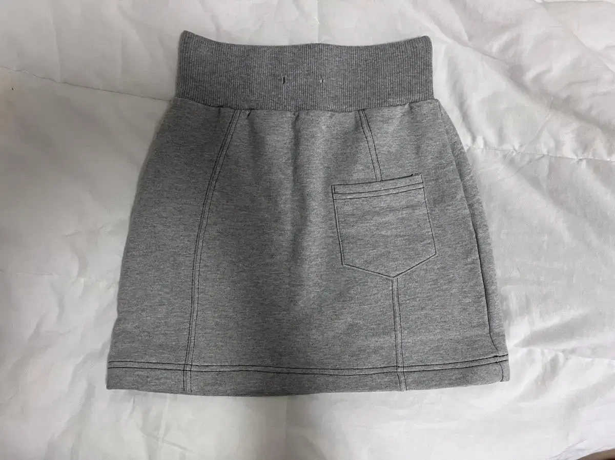 Gray skirt miniskirt H-line freesize