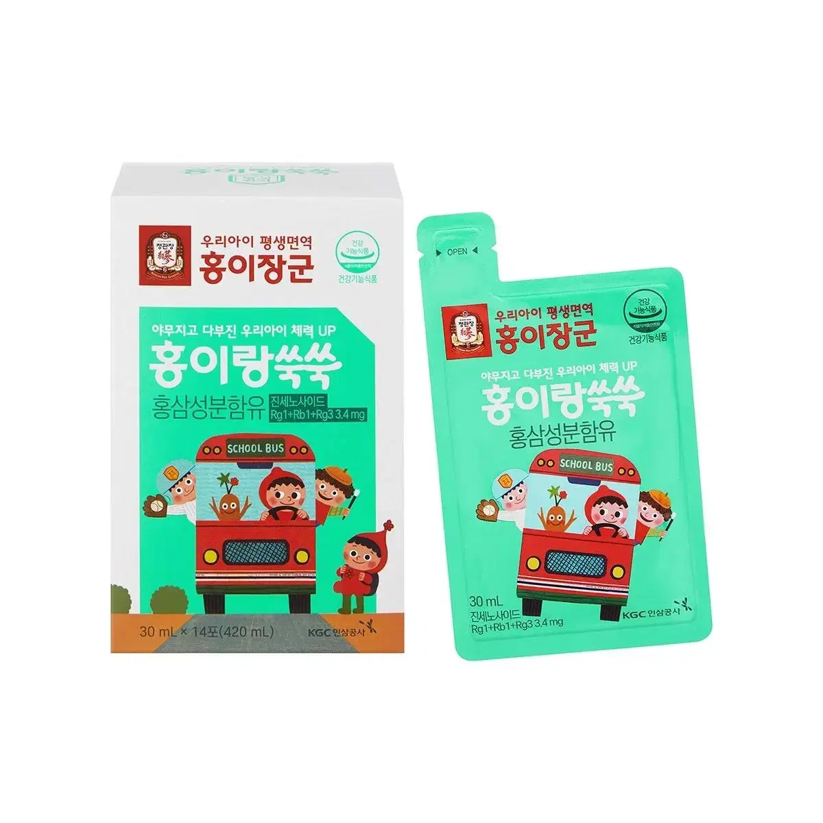 정관장 홍이장군 홍이랑쑥쑥 30ml x 42포 어린이 홍삼