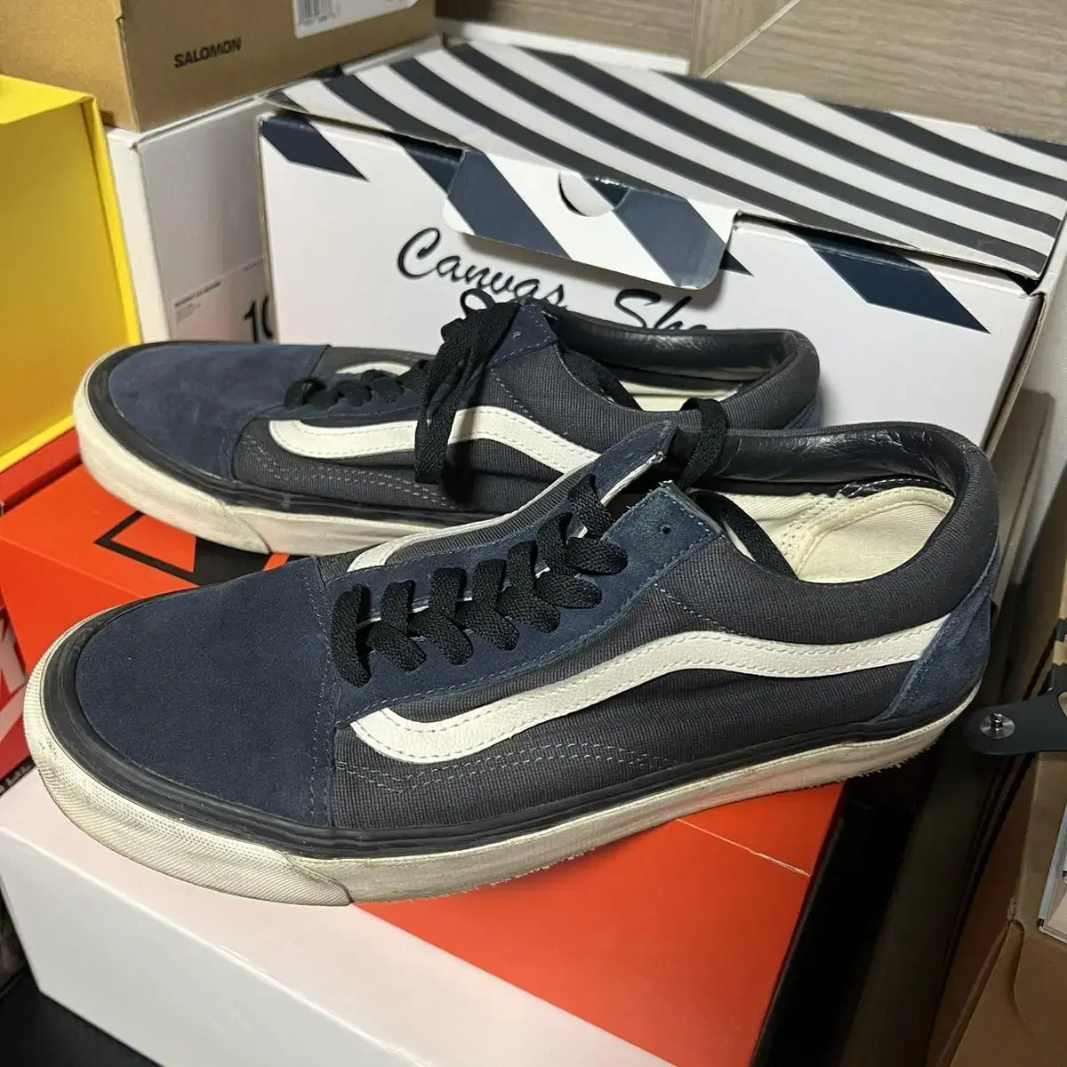 더블탭스 반스 볼트 wtaps vans 올드스쿨 드레스블루 270