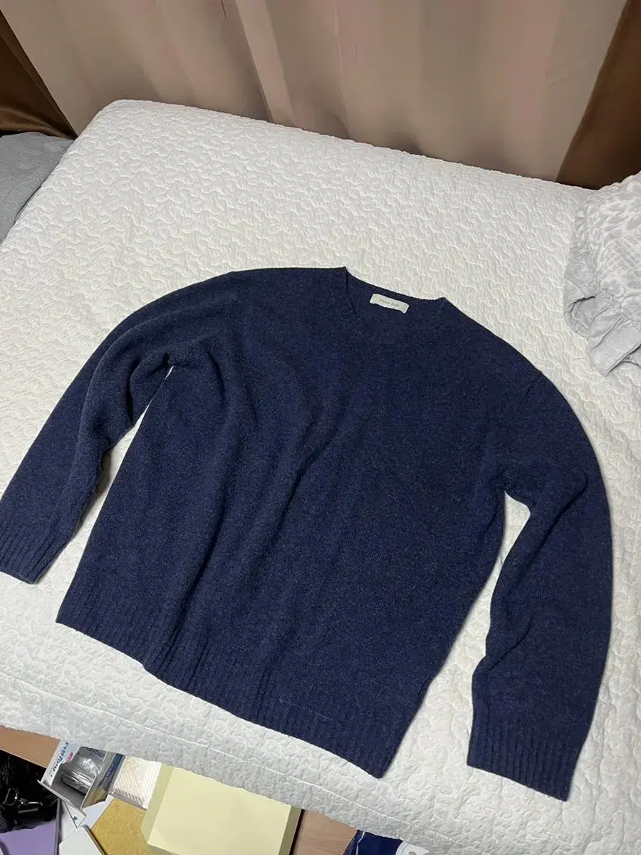 Union Blue Cashmere Wool Crew Neck Navy XL