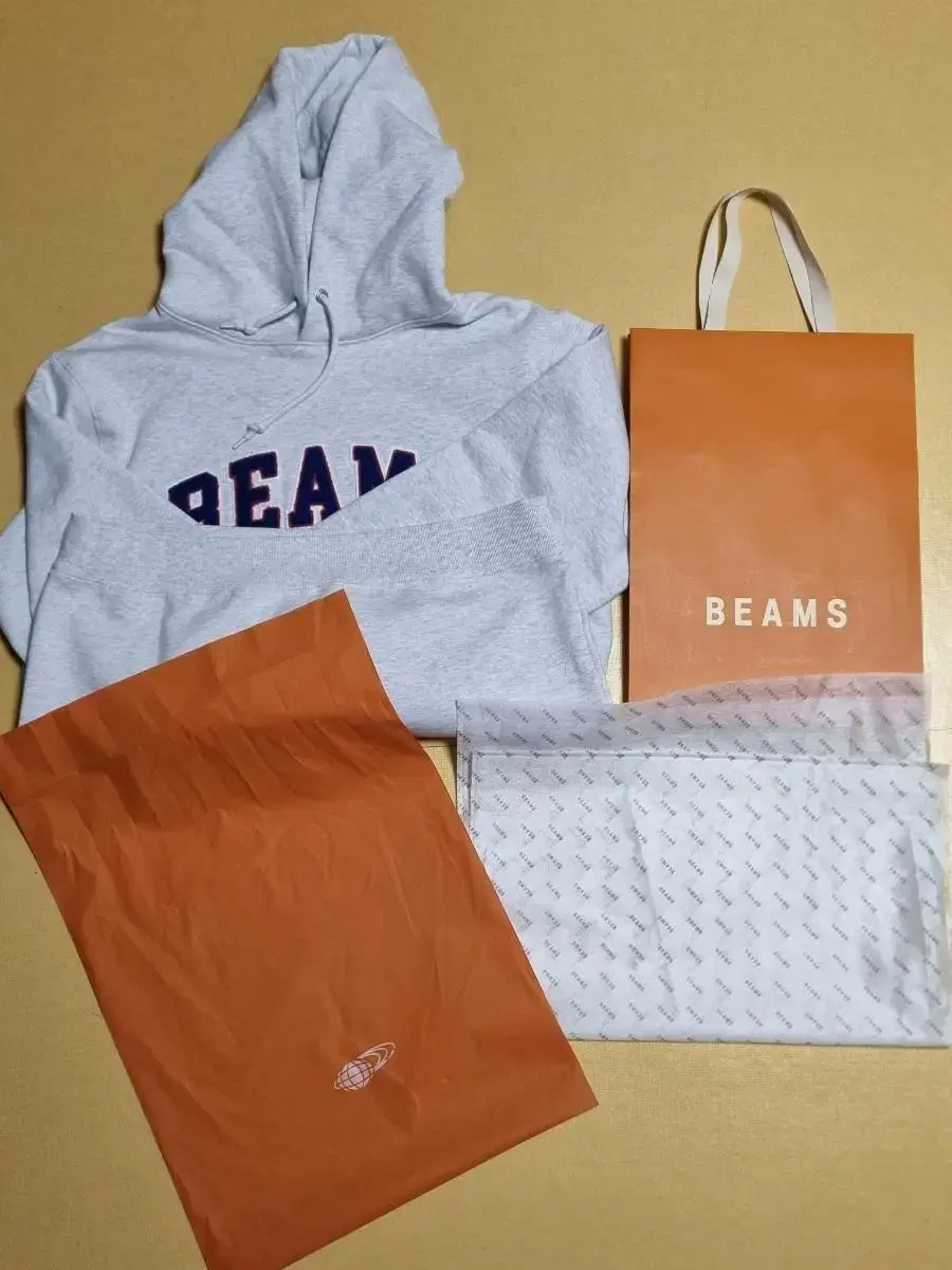 (NEW) Beams beams Basic Logo Hoodie L Gray