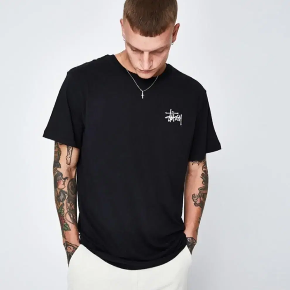 스투시(STUSSY) 기본 반팔 라운드 티셔츠