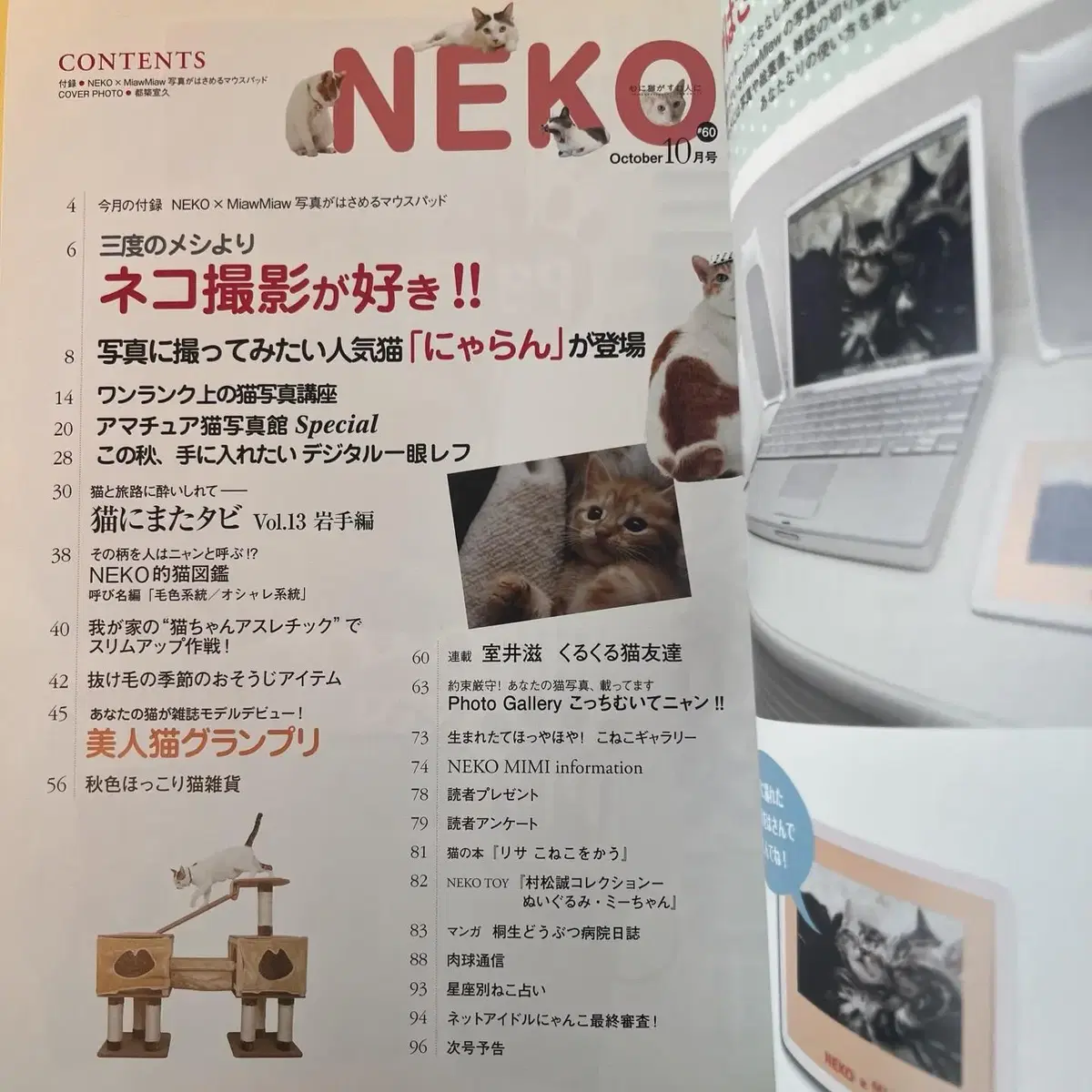 고양이잡지 네코 NEKO 2007-10 vol60 일본 빈티지잡지 고양이