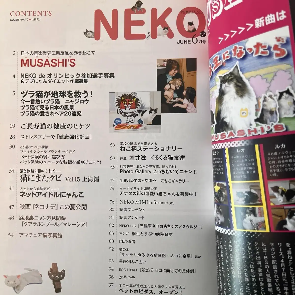 고양이잡지 네코 NEKO 2008-06 vol64 일본 빈티지잡지 고양이