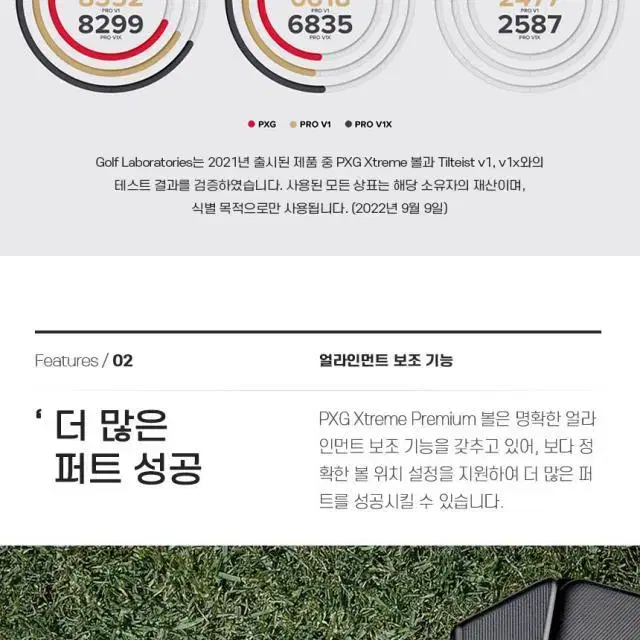 PXG 익스트림 프리미엄 3피스 화이트 골프공 1더즌 12알 P