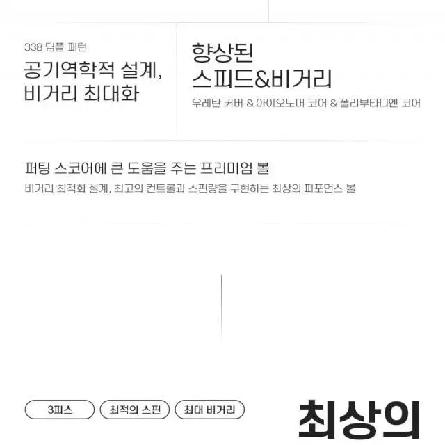 PXG 익스트림 프리미엄 3피스 화이트 골프공 1더즌 12알 P