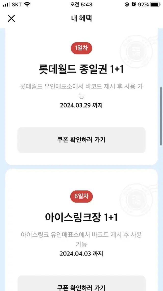 롯데월드 종일권+ 아이스크링크장 1+1