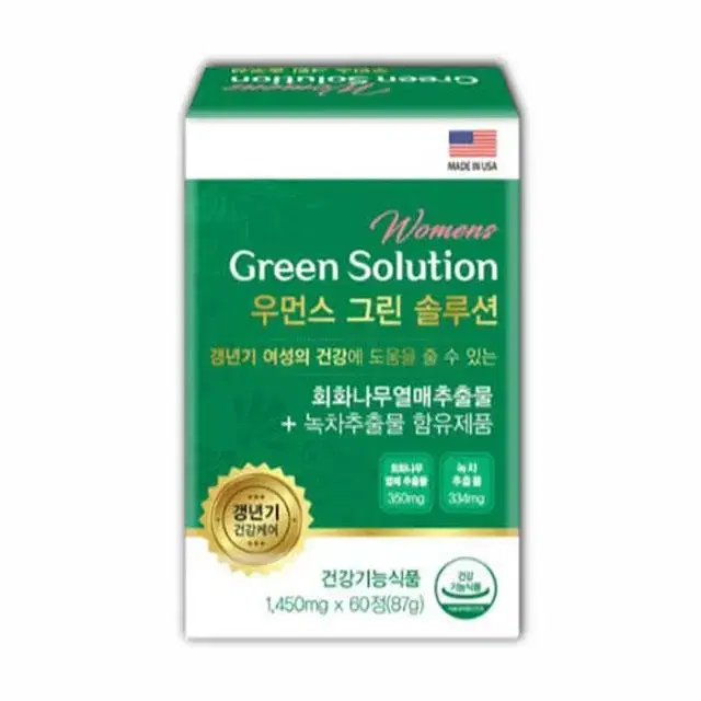 여성 갱년기 우먼스 그린 솔루션 1,450mg x 60정