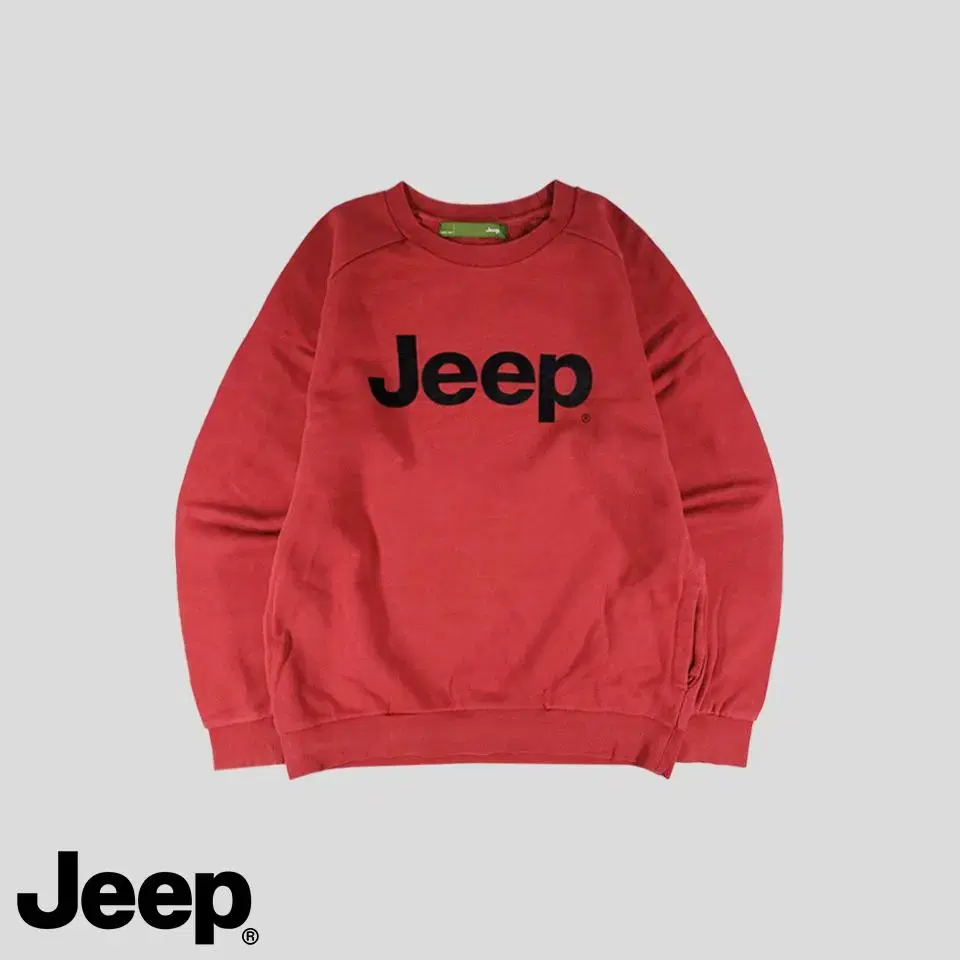 JEEP Jeep Burgundy Logo Printed Roundneck Reglan Cotton Long Sleeve T-Shirt L