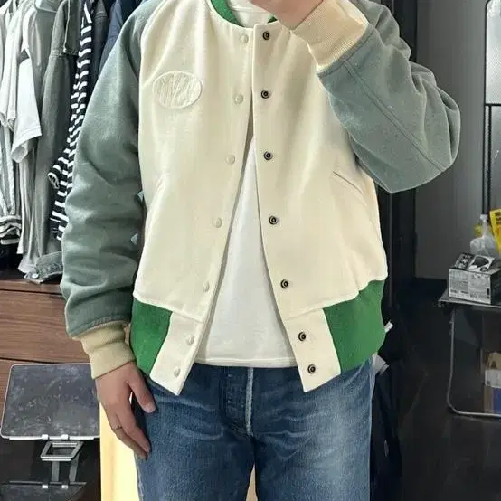 비즈빔24SS Varsity 바시티 자켓Green[3]