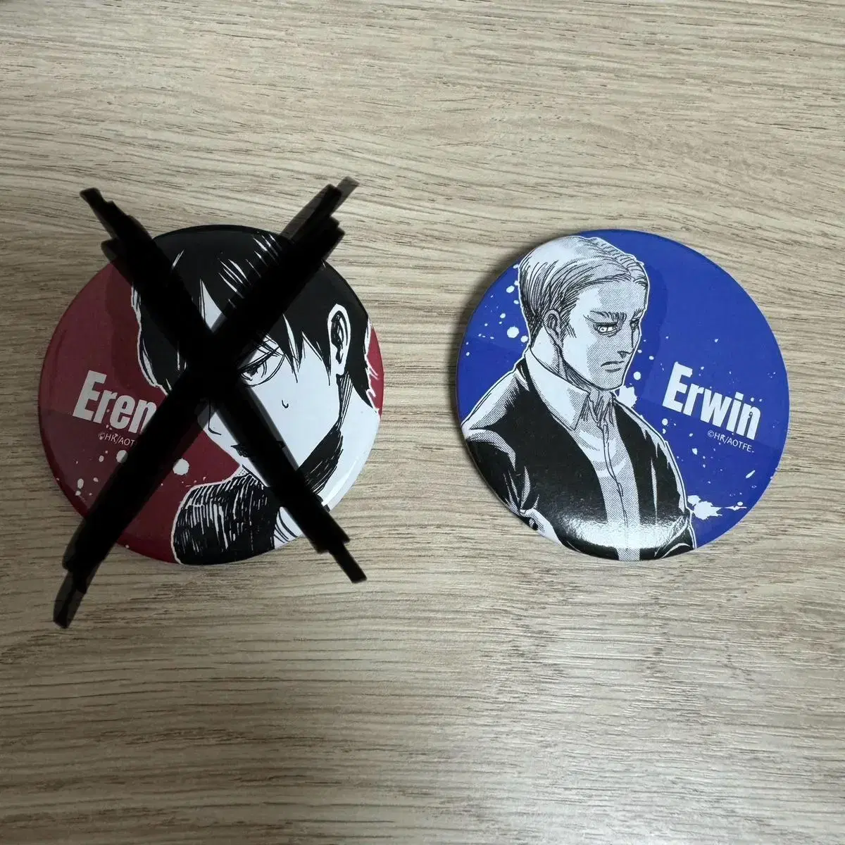 Attack on Titan Eren, Elvin can badges for sale.