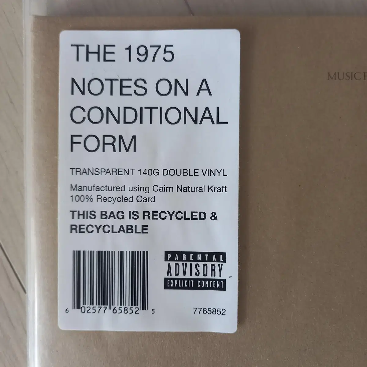 더 1975 4집 Notes On A Conditional Form LP