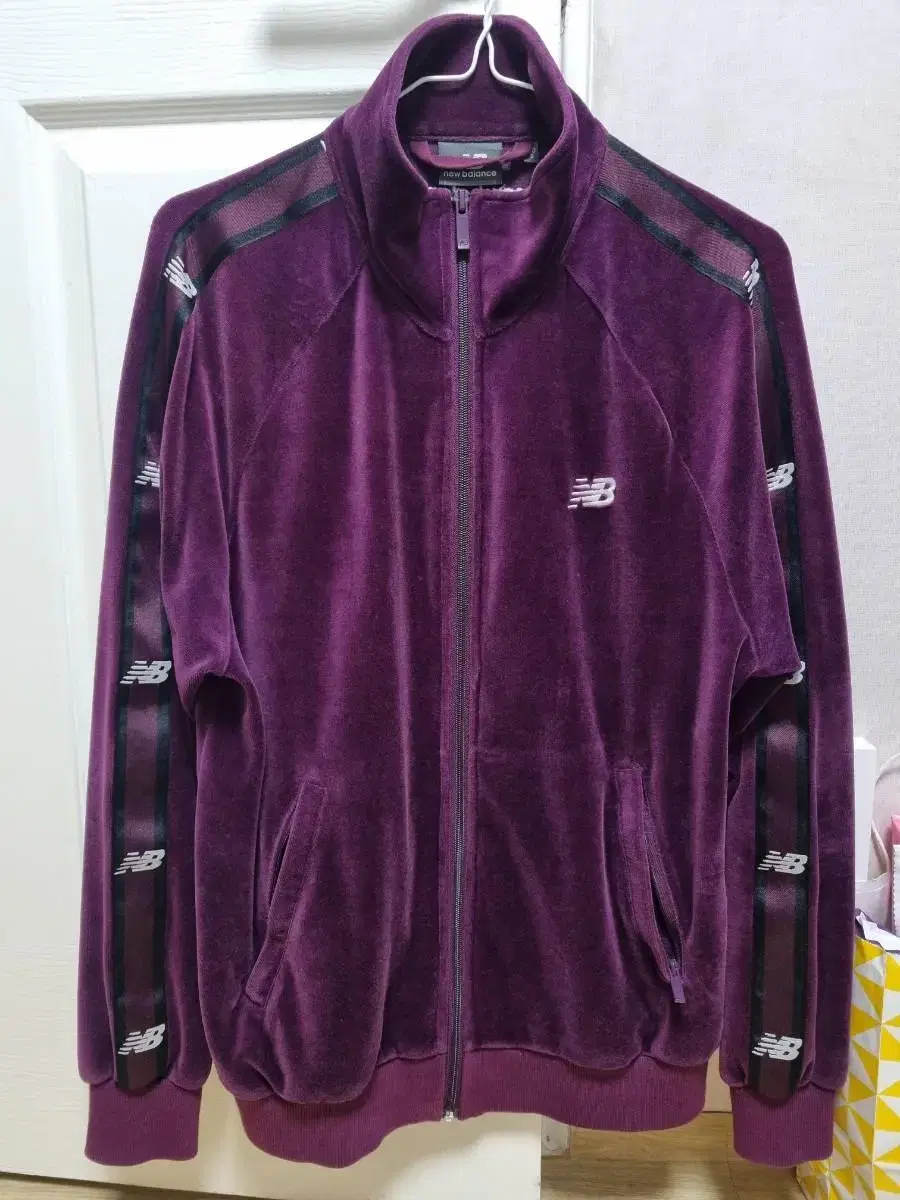 New Balance Velboa Tracktop Purple Jersey Velvet Zip Velour Jacket Grape Wine Purple