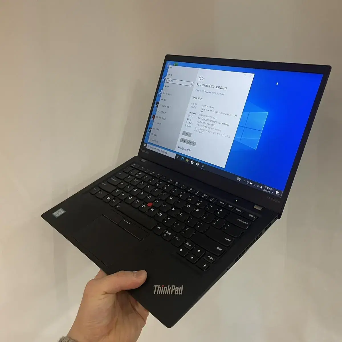 레노버 카본 x1 5th i7/16GB/512GB 노트북