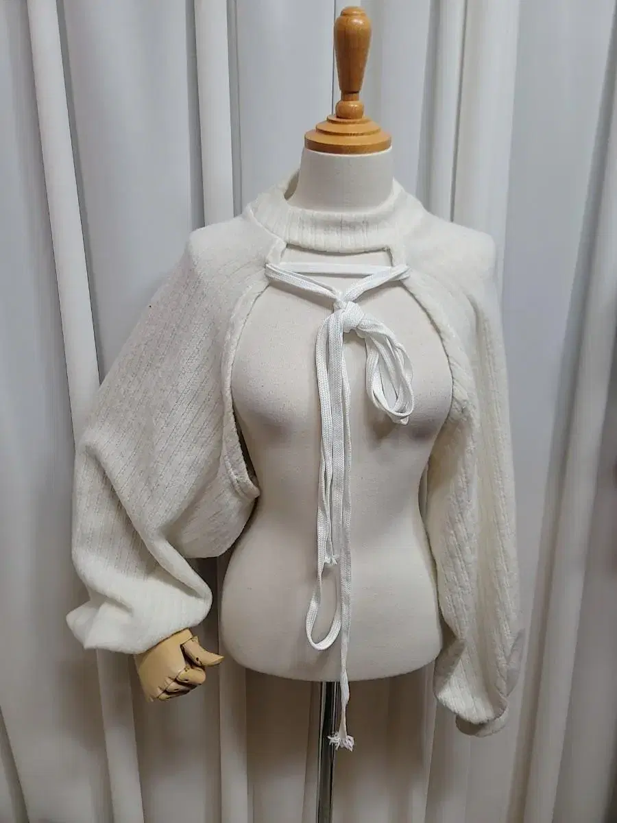 Puff Ribbon Strap Layered Bolero