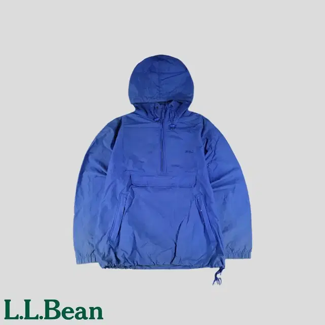 L.L.BEAN 엘엘빈 00s 블루 하프집업 반집업 나일론 경량 후드 풀