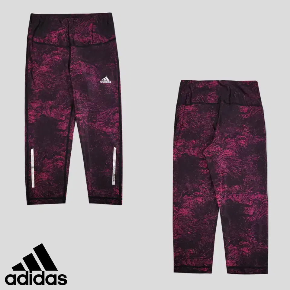 adidas Running Purple Black GraphicPatterned FullPrinted Swoosh Logo Part 7 Leggings Tee