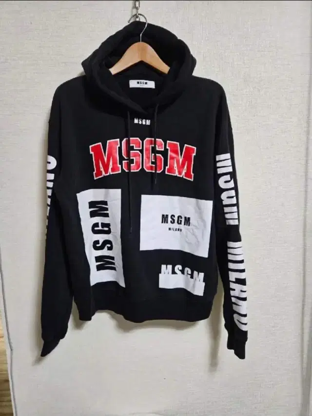 MSGM 멀티로고 기모 후드티S