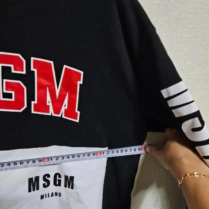 MSGM 멀티로고 기모 후드티S