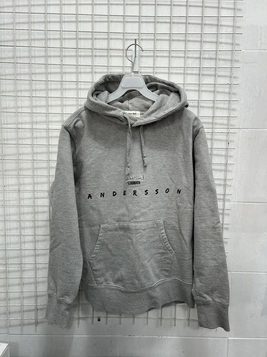 [Anderson Belle] Men's Logo Brushed Hoodie S/ Gray