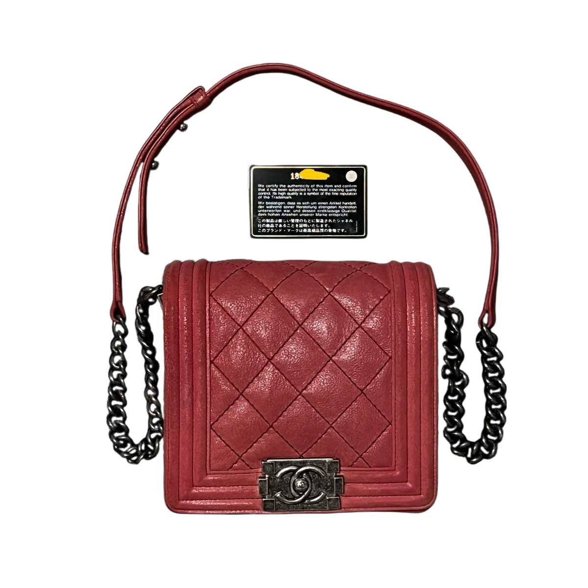 Chanel Boy Mini Red Square Boy Bag