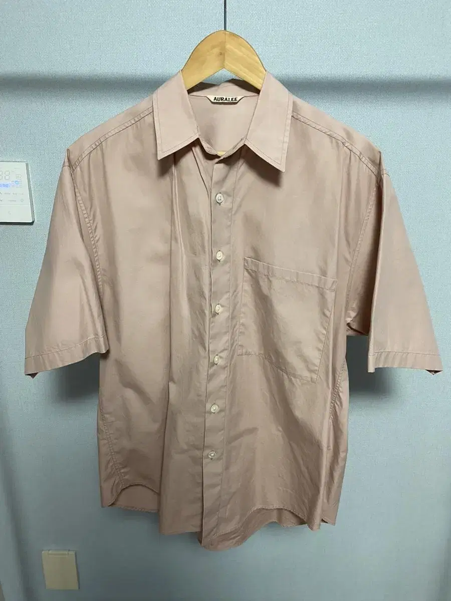 [3] Orari Washed Pinstripe Twill Big Half Sleeve Shirt