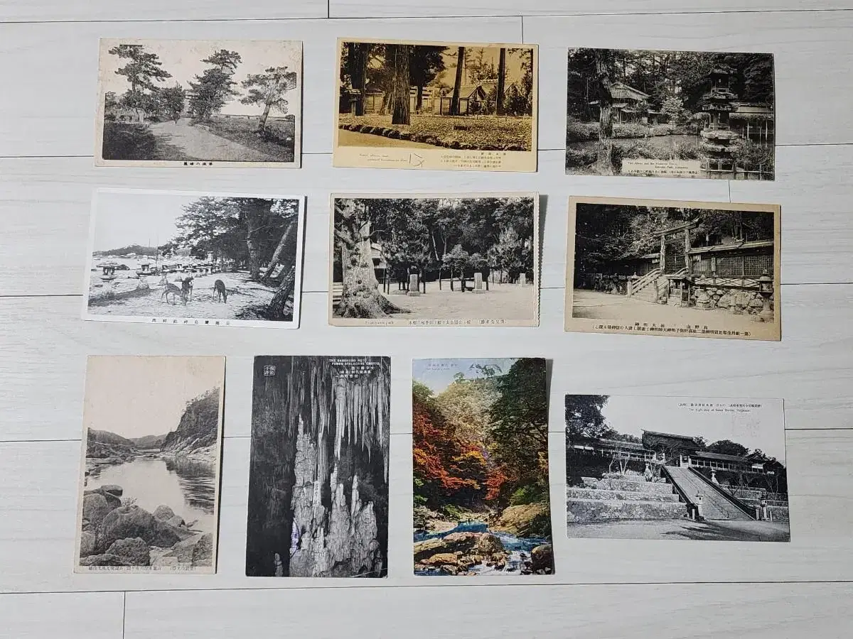 A bulk of 10 postcards used by Japan during the Japanese colonial period.