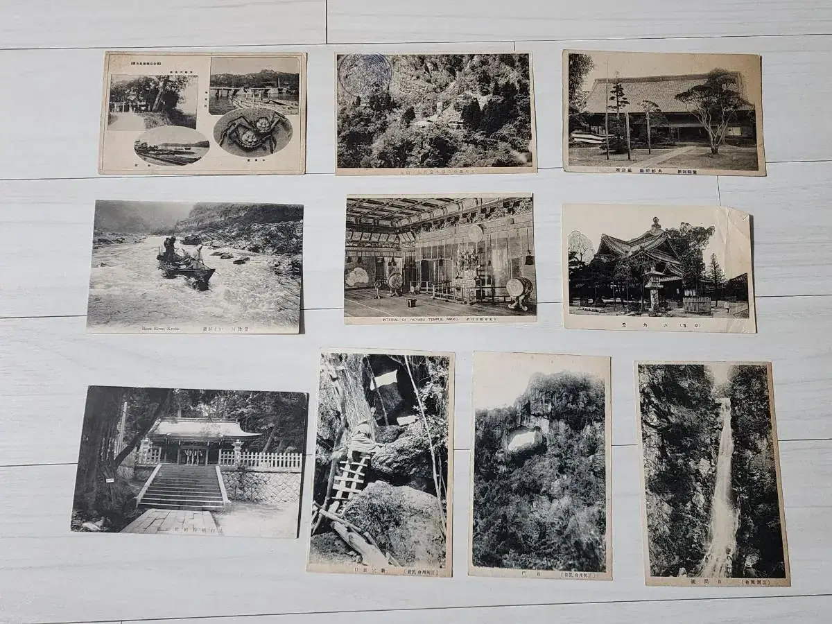 A bulk of 10 postcards used by Japan during the Japanese colonial period.