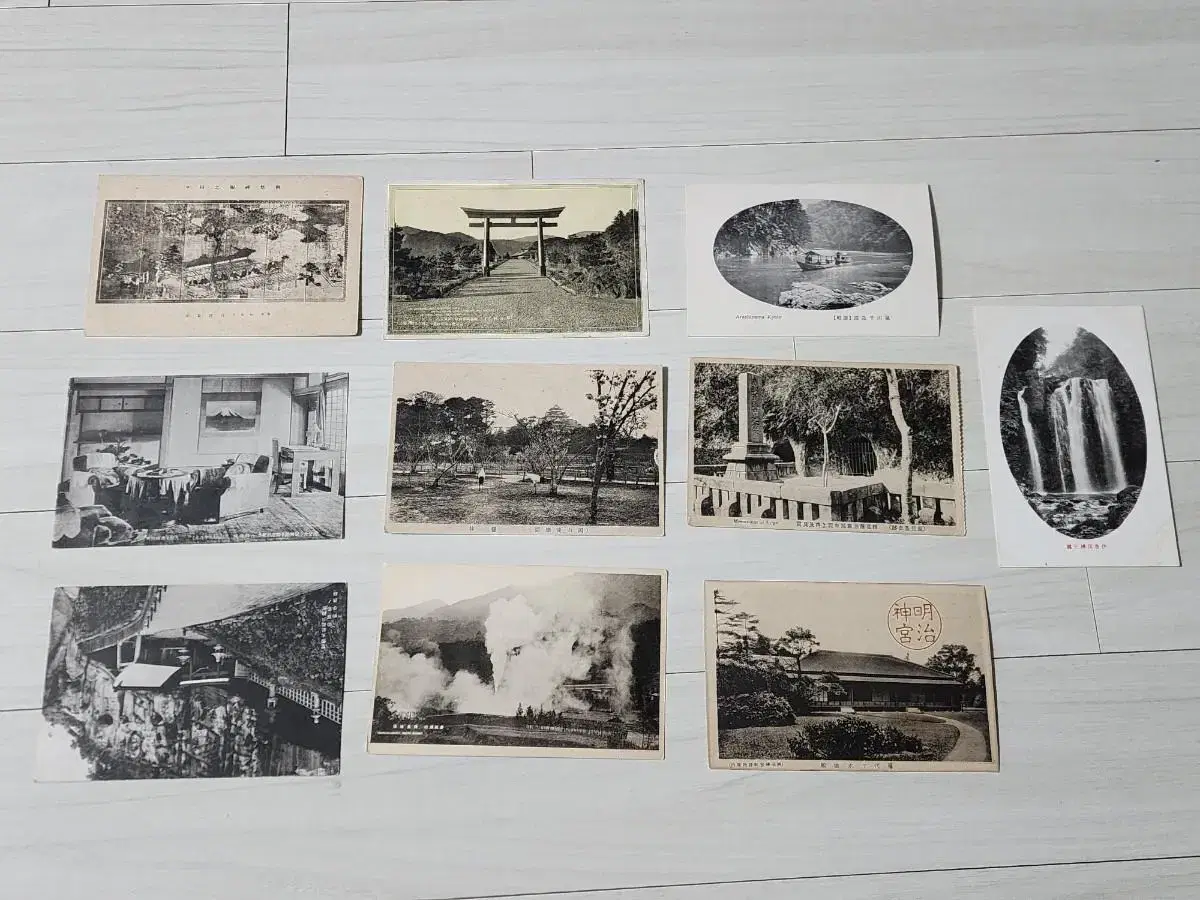 A bulk of 10 postcards used by Japan during the Japanese colonial period.