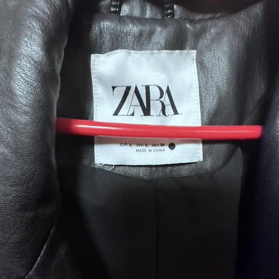 Zara 인조가죽 롱코트