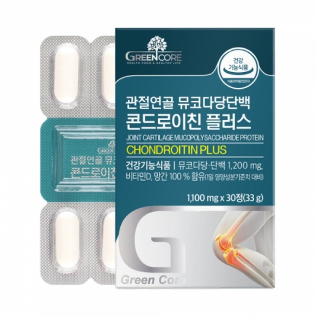 그린코어 관절연골 뮤코다당단백 콘드로이친 플러스 1,100mg x 30정