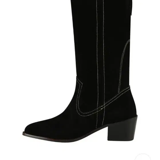 마뗑킴 WESTERN MIDDLE BOOTS IN BLACK