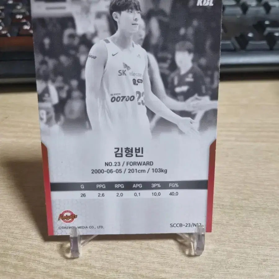 23scc kbl 카본 서울sk나이츠 김형빈 농구카드