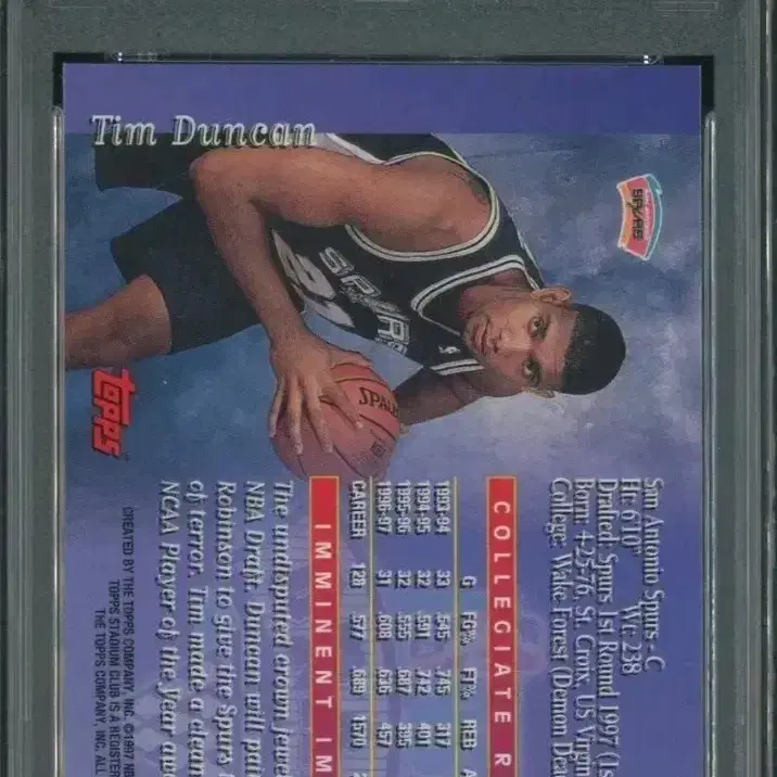 1997 스타디움 팀 던컨 RC PSA 10