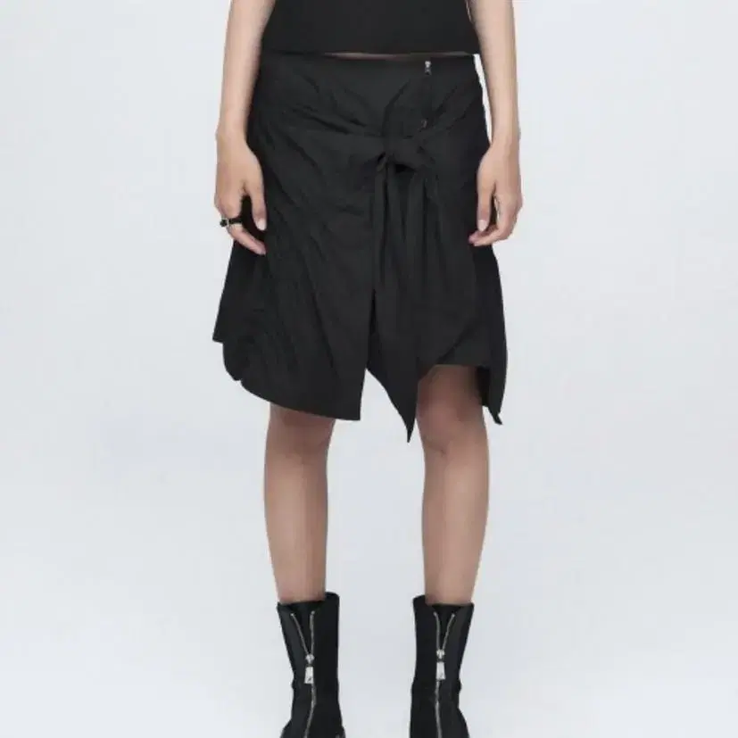 나체 스커트 nache puckering tie skirt