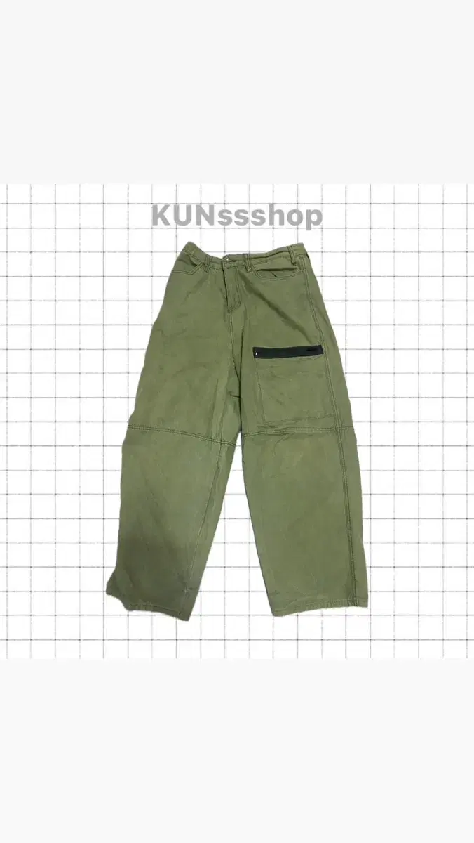 Wide-wash balloon pants khaki L 3