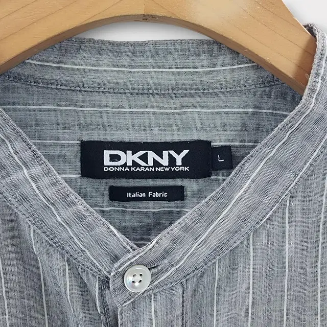 [L]DKNY 도나카란 남성 코튼 린넨혼방 노카라 셔츠