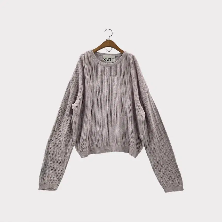 [L] SATUR Setter Vacation Natural Spray Long Sleeve Knit