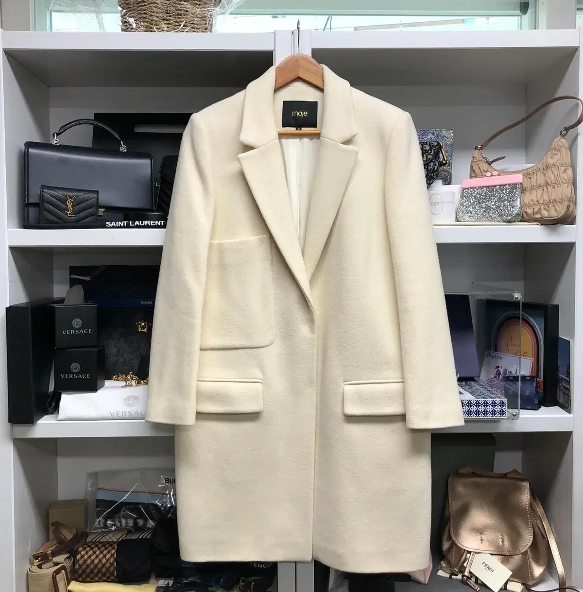 [ MAJE ] Maje White wool coat