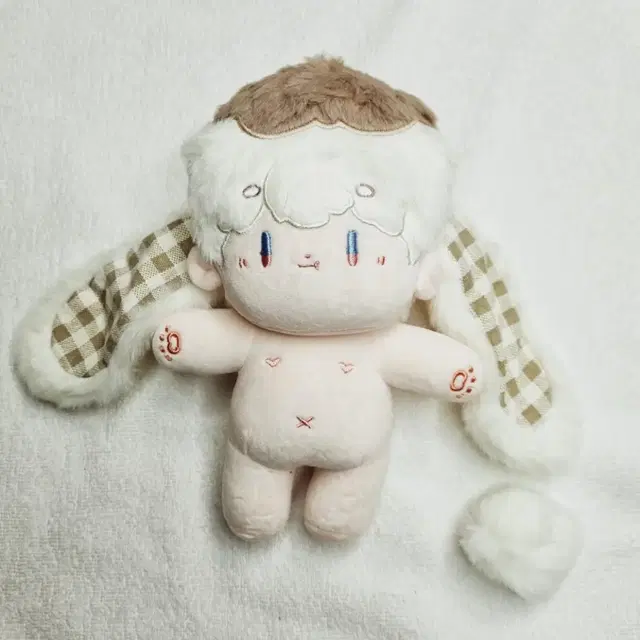 새상품 솜인형 인형 갈색 체크 무속성인형 속성인형 20cm 15cm 10